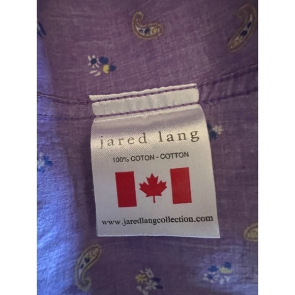 Jared Lang Men’s Purple Paisley Button Down Shirt Large - Picture 4 of 7
